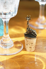 Load image into Gallery viewer, Brass Giraffe Wine Bottle Topper
