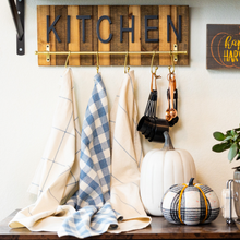 Load image into Gallery viewer, Upcycled Denim Stripe Kitchen Towels
