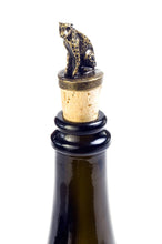 Load image into Gallery viewer, South African Brass Cheetah Wine Bottle Stopper
