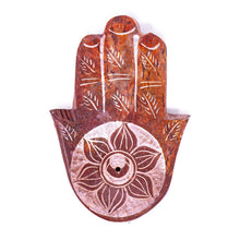 Load image into Gallery viewer, Hamsa Hand Soapstone Incense Holders
