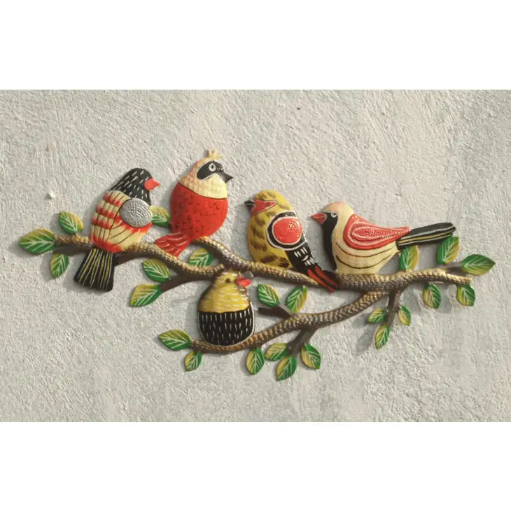Painted Chirping Chums Metal Wall Art