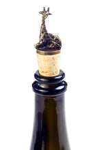 Load image into Gallery viewer, Brass Giraffe Wine Bottle Topper

