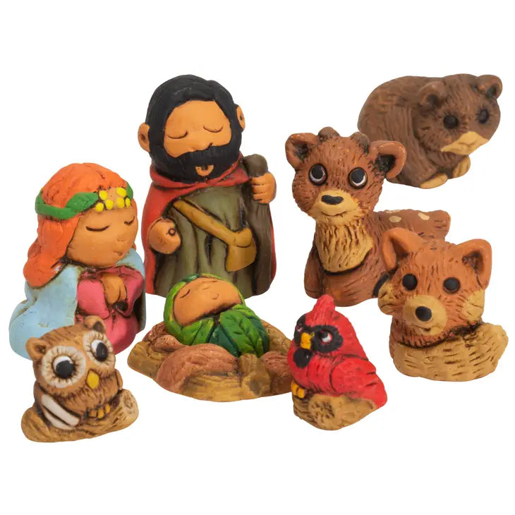 Woodsy Nativity Set of 9