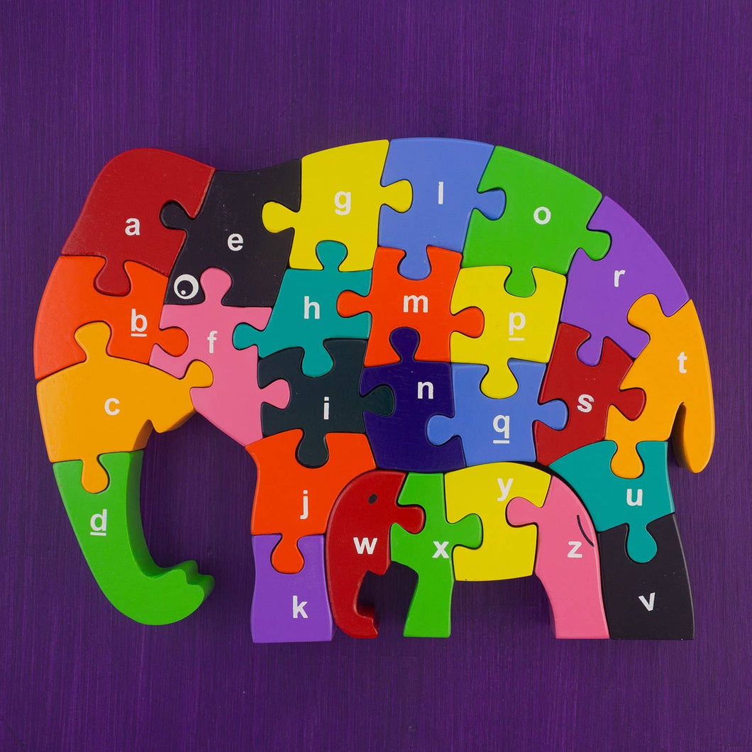Wooden Elephant Alphabet Puzzle
