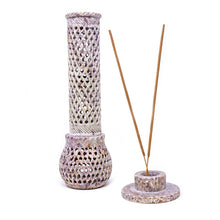 Load image into Gallery viewer, Jali Soapstone Incense Holder
