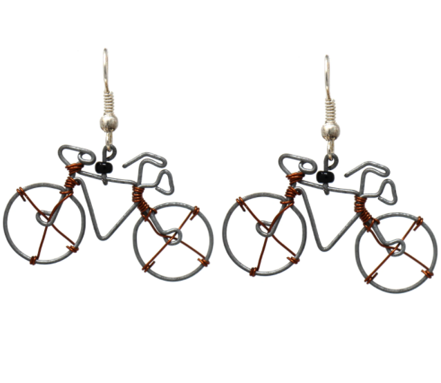 Wire Bicycle Earrings
