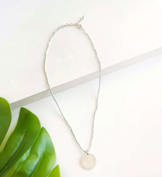 Silver Simple Medallion Necklace