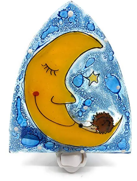 Crescent Moon Recycled Glass Night Light