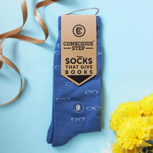 Load image into Gallery viewer, Socks That Give Books - Glasses Edition
