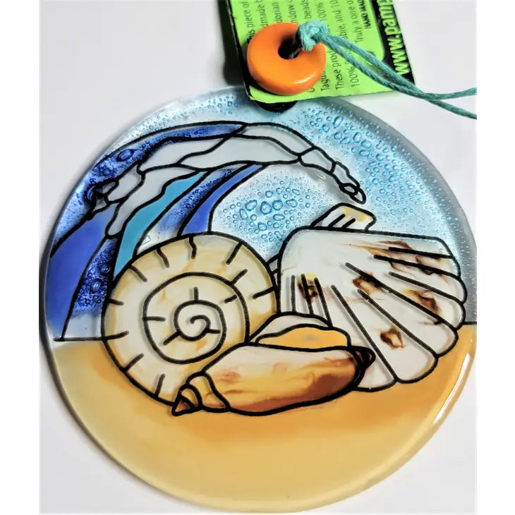 Sea Shell Recycled Glass Ornament / Sun Catcher