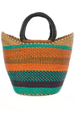 Load image into Gallery viewer, Ghanaian Wing Shopper Basket with Leather Handles
