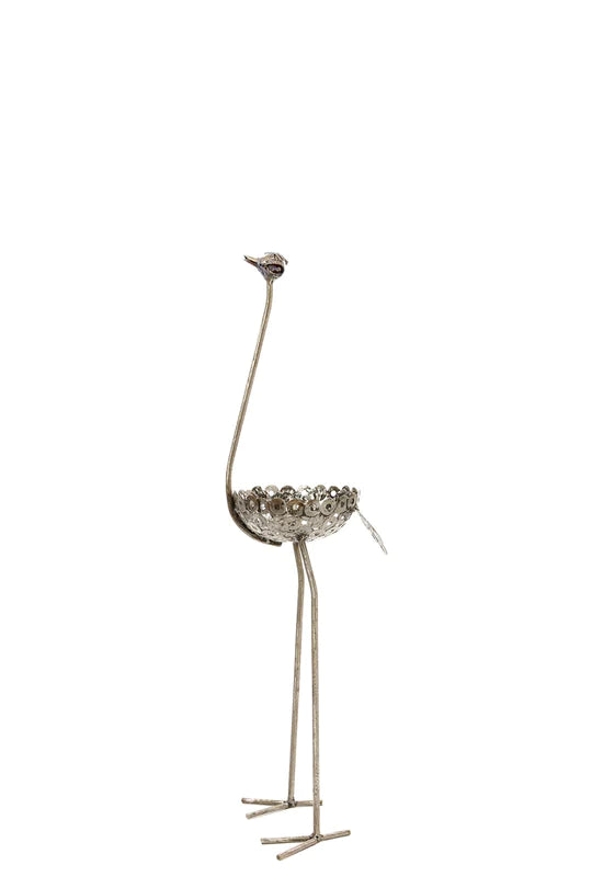 Recycled Metal Ostrich Planters