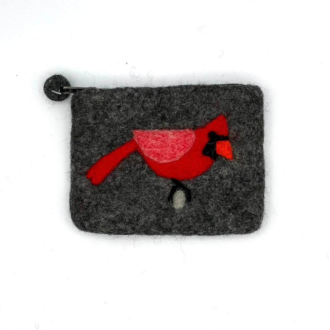 Cardinal Felt Coin Purse