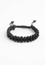 Load image into Gallery viewer, Helix Matte Black Agate Rope Beaded Bracelet
