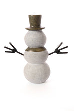 Load image into Gallery viewer, Large Stone and Metal Snowman Sculpture
