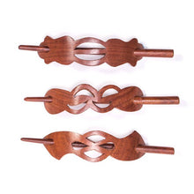 Load image into Gallery viewer, Hand Carved Wood Hair Slides with Stick
