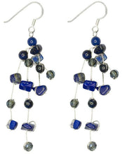 Load image into Gallery viewer, Sarah Tumbeled Earth  Multistrand Silk &amp; Stone Earrings
