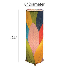 Load image into Gallery viewer, Multi Shade Cocoa Leaf Cylinder Table Lamp
