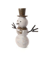 Load image into Gallery viewer, Large Stone and Metal Snowman Sculpture
