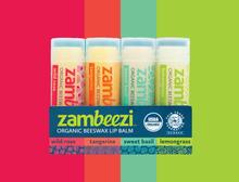 Load image into Gallery viewer, Zambeezi Organic Lip Balm Core 4-pack
