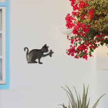 Load image into Gallery viewer, Playful Kitty and Butterfly Haitian Steel Drum Wall Art
