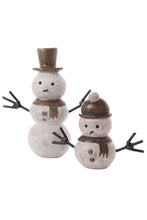 Load image into Gallery viewer, Large Stone and Metal Snowman Sculpture
