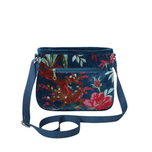 Load image into Gallery viewer, Teal Eden Velvet Rosy Messenger Bag
