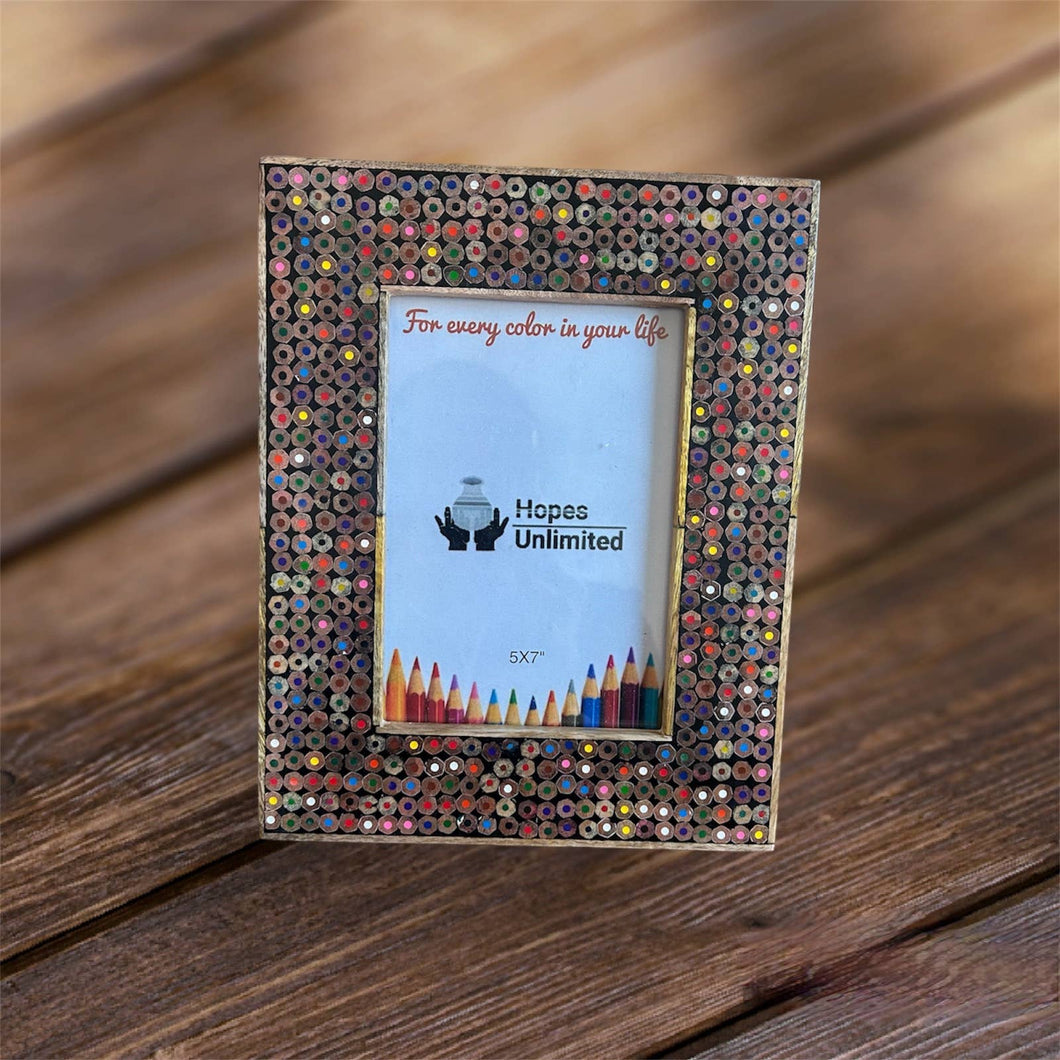 Recycled Pencils Picture Frame: 5 x 7