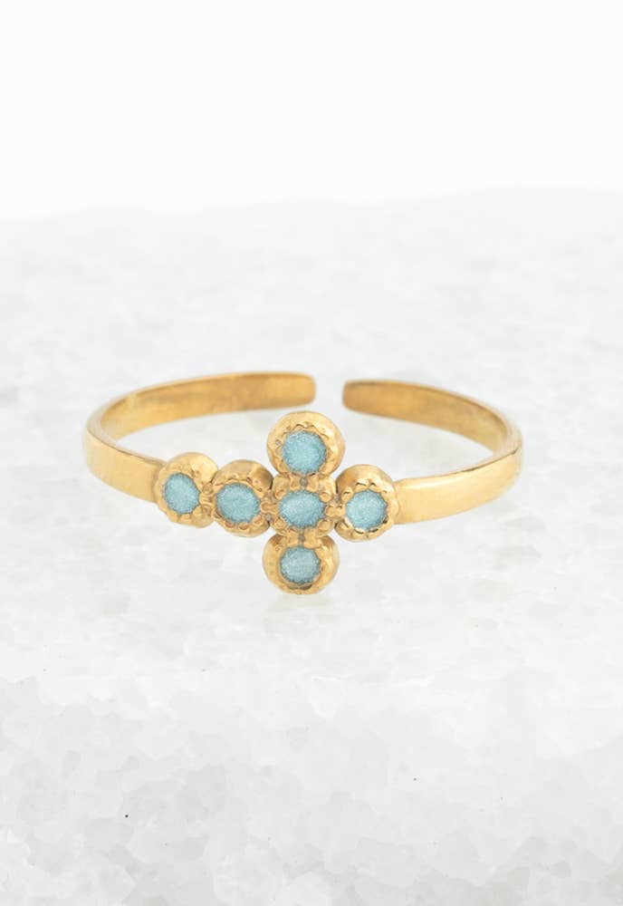 Tranquil Cross Ring in Mint