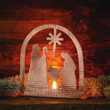 Load image into Gallery viewer, Copper Tea Light Nativity
