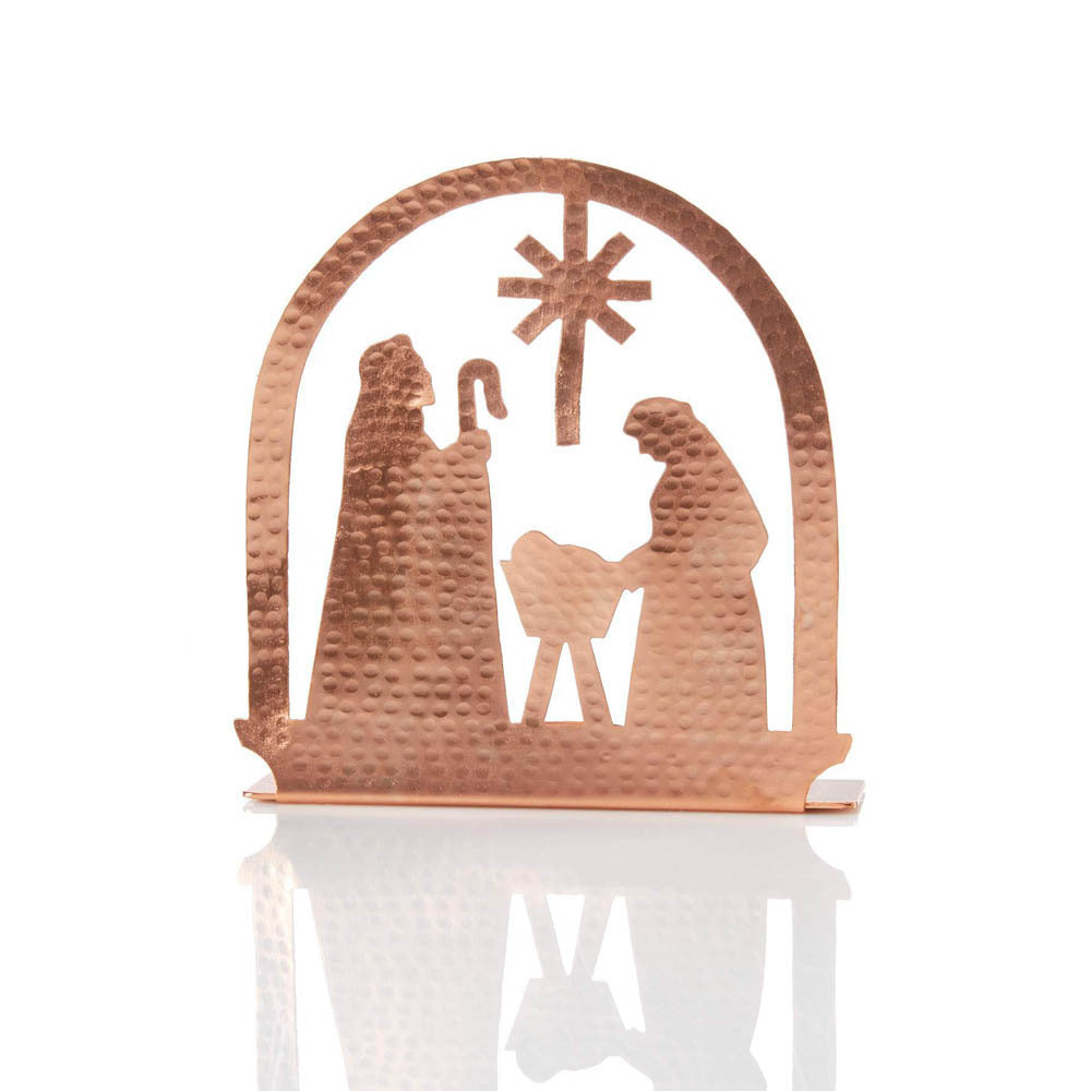 Copper Tea Light Nativity