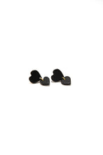 Load image into Gallery viewer, Black Heart Clay Earrings
