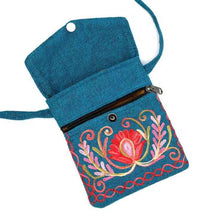 Load image into Gallery viewer, Embroidered Floral 3-Pocket Shoulder Bag
