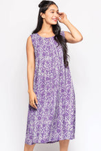 Load image into Gallery viewer, Purple Manisha Block Print Cotton Dress
