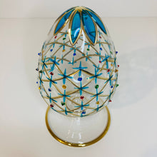 Load image into Gallery viewer, Turquoise Large Glass Tabletop Egg
