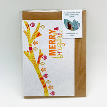 Load image into Gallery viewer, Merry &amp; Bright Growing Paper Christmas Card
