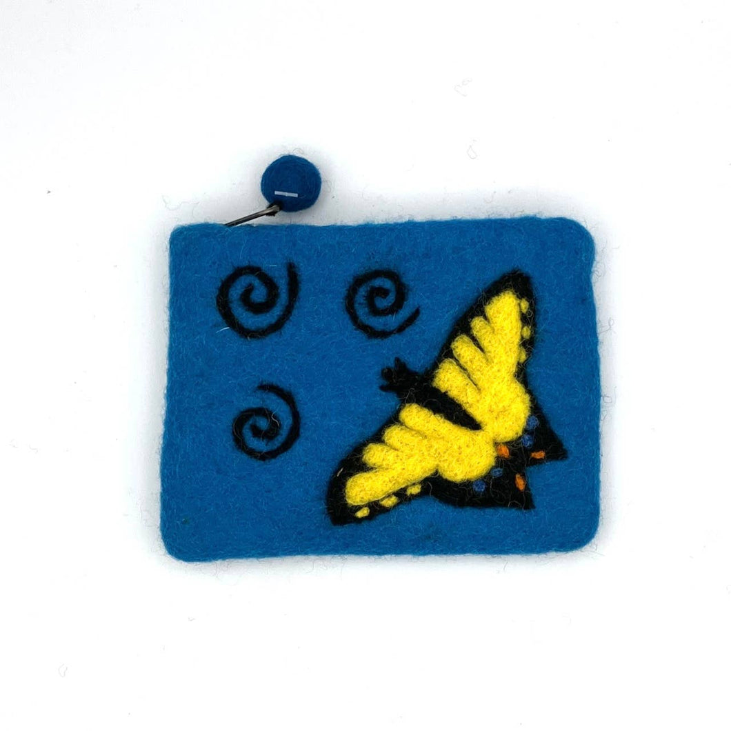 Tiger Swallowtail Felt Coin Purse