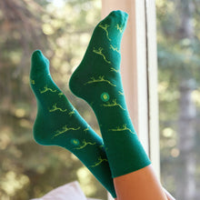 Load image into Gallery viewer, Socks that Give Books  (Green Dinosaurs)
