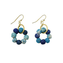 Load image into Gallery viewer, Kantha Azure Orbital Earrings
