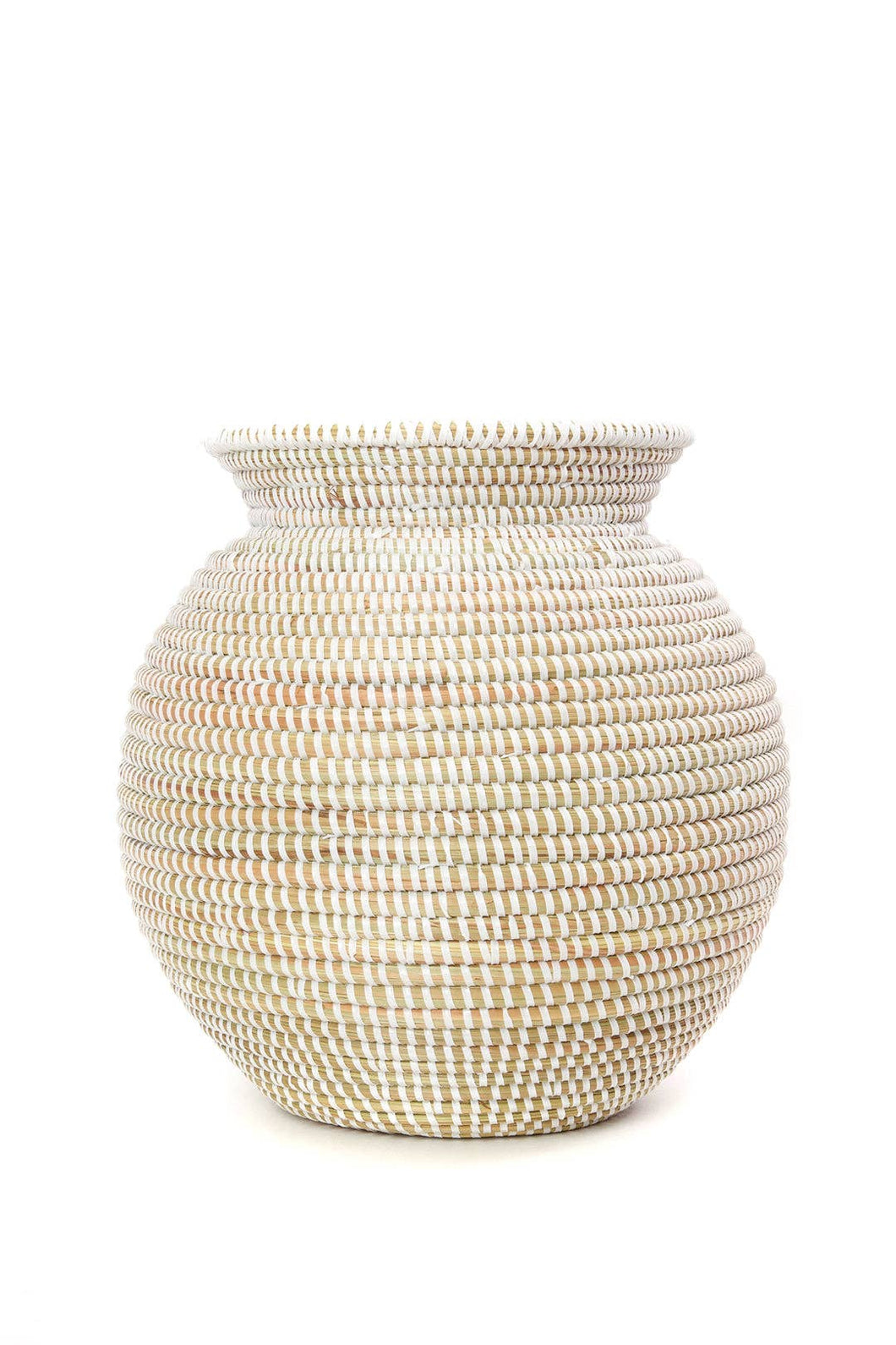 White Senegalese Kitchen Basket or Vase