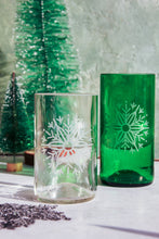 Load image into Gallery viewer, Upcycled Snowflake Drinking Glasses 12 Ounces
