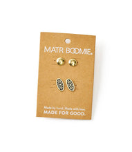 Load image into Gallery viewer, Nisha Ball and Oval Stud Earrings
