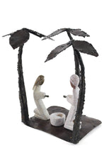 Load image into Gallery viewer, Zimbabwean Springstone &amp; Metal Palm Tree Nativity Scene
