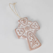 Load image into Gallery viewer, Fleurish Terracotta Celtic Cross Ornament
