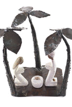 Load image into Gallery viewer, Zimbabwean Springstone &amp; Metal Palm Tree Nativity Scene
