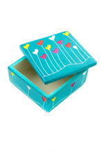 Load image into Gallery viewer, 3&quot; Dreamland Soapstone Box in Aqua Blue
