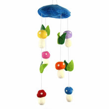 Load image into Gallery viewer, Blue Mushrooms Felt Nursery Mobile
