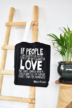 Load image into Gallery viewer, Love Comes More Naturally Mandela Quote Tote Bag
