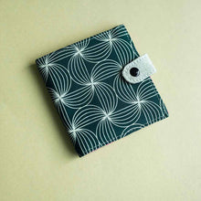 Load image into Gallery viewer, Square Cotton Wallet: Blue Scoops
