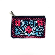 Load image into Gallery viewer, Embroidered Floral 1-Zip Pouch
